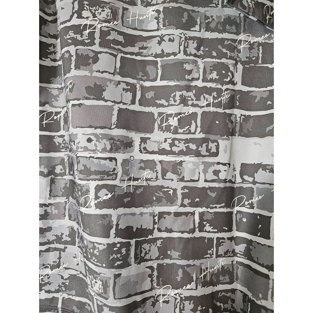 NWT Romeo Hunte X The Drop Gray Brick Pattern Long Sleeve Bodysuit Size Large - Picture 4 of 9